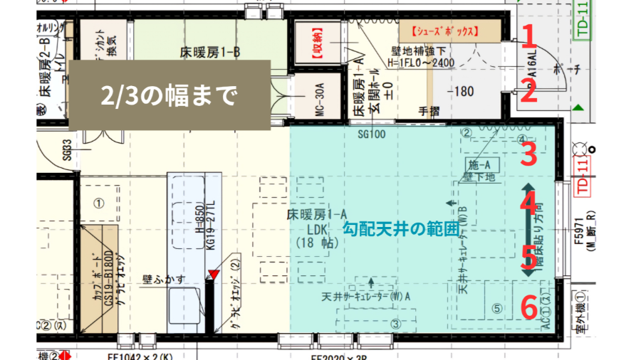 一条工務店の勾配天井のルール