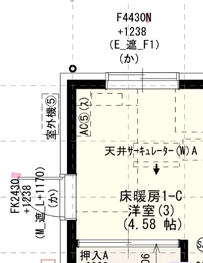 一条工務店の網戸の図面